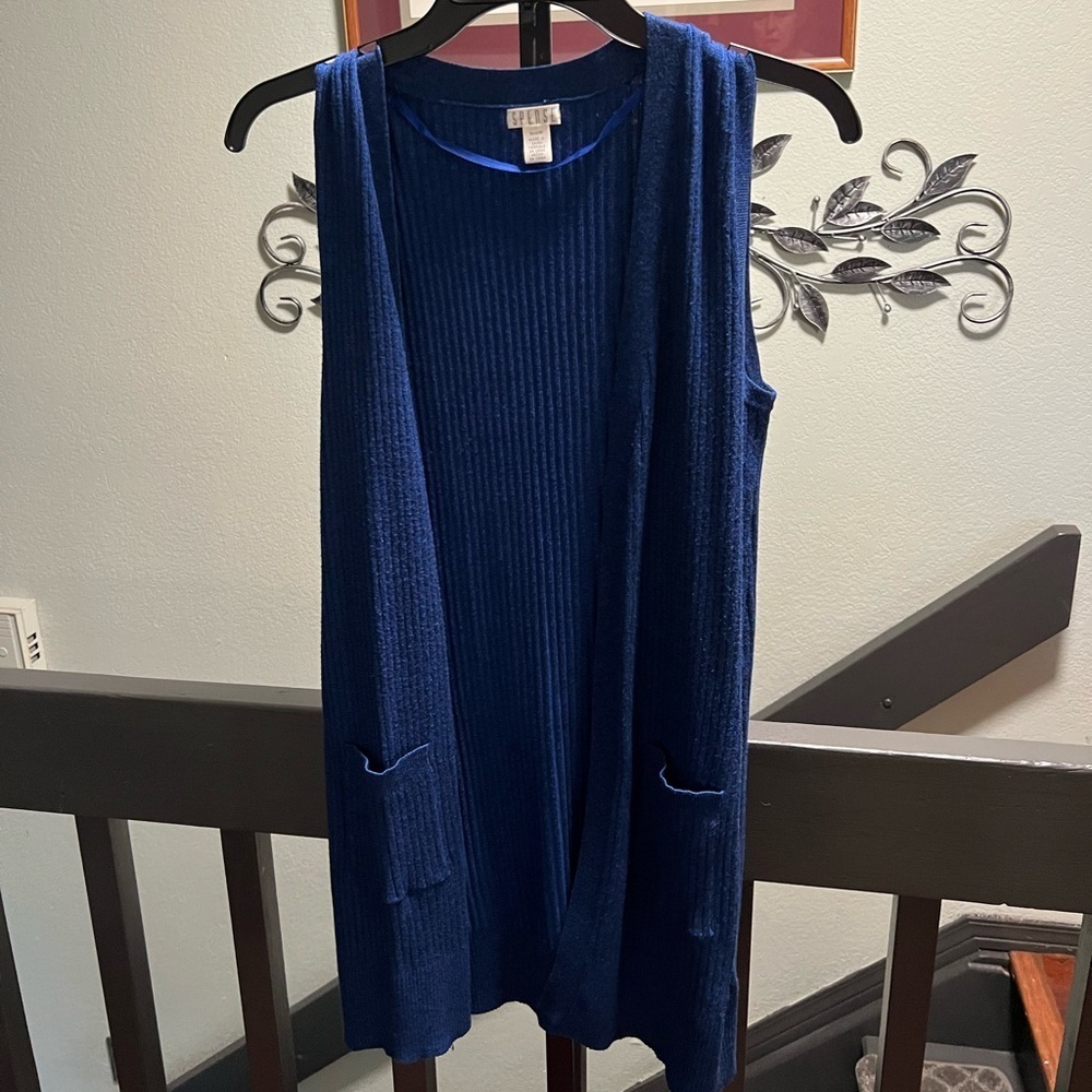 Spense Royal Blue Knit Vest EUC #MO210